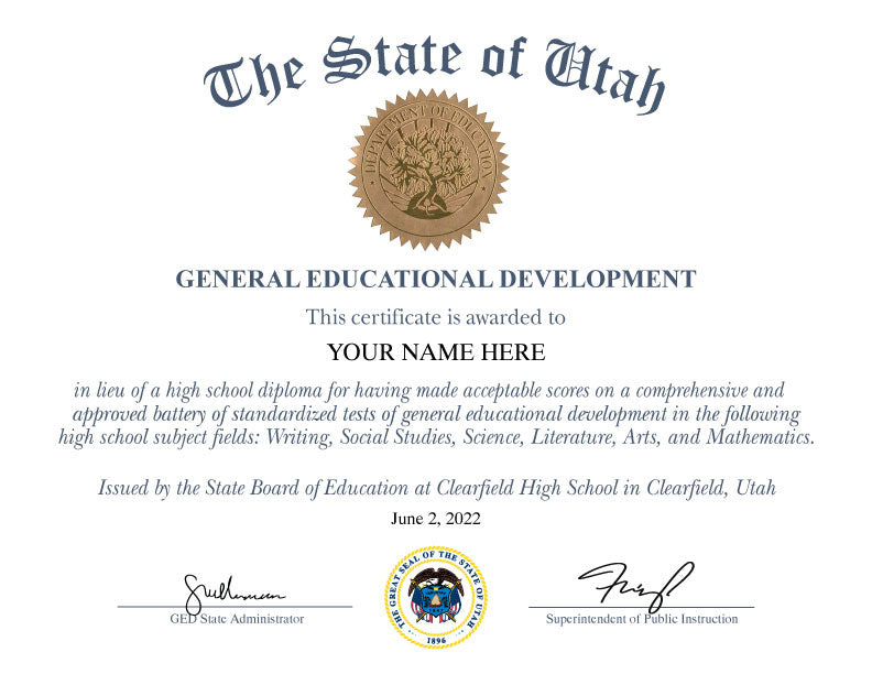 GED CERTIFICATE #1