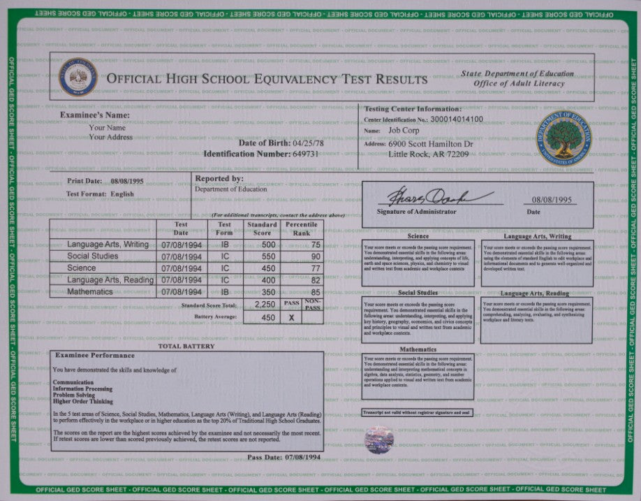 GED Transcript